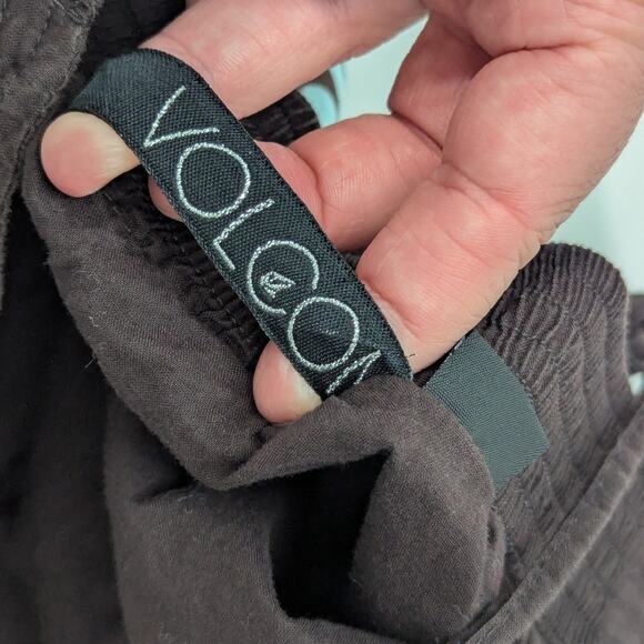 Vintage Y2K Volcom Striped Halter Mini Dress Polka Dot Chocolate Brown Aqua Blue - Picture 5 of 7